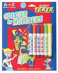 Marker Texta Colour By Numbers Wlt-6 Asst