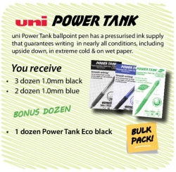 Pen Uni Bp Power Tank Bts Bulk Pack Buy 5 Doz Get 1 Doz Free Black And Blue